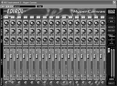 Панель управления синтезатором Hyper Canvas